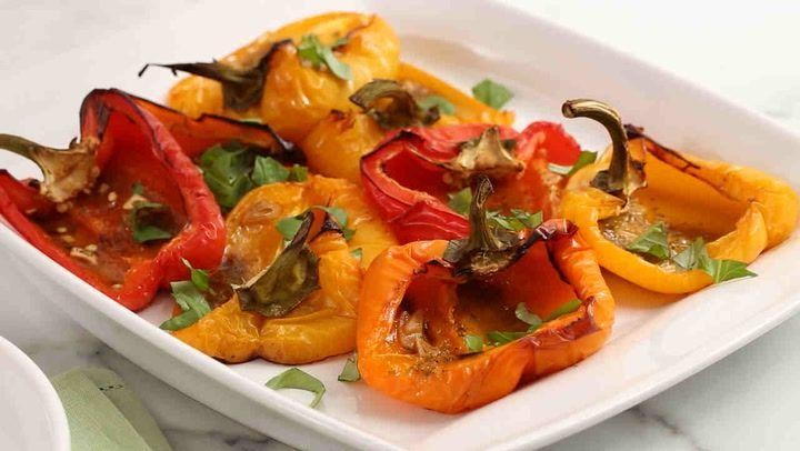 Garlic and Herb Roasted Bell Peppers