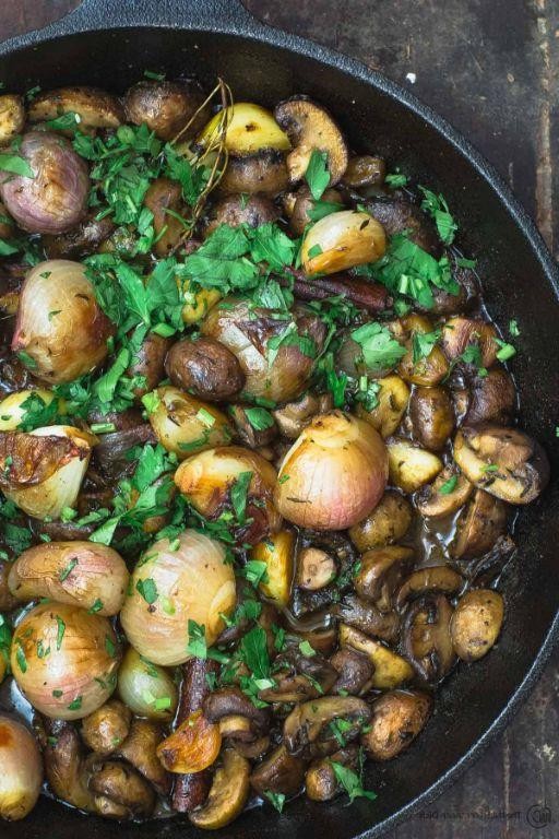 Garlic and Shallot Sautéed Mushrooms