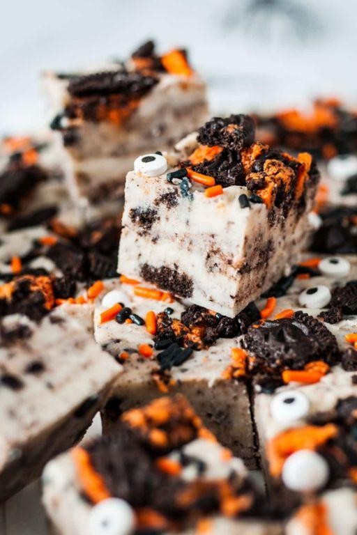 Ghost Oreo Protein Fudge