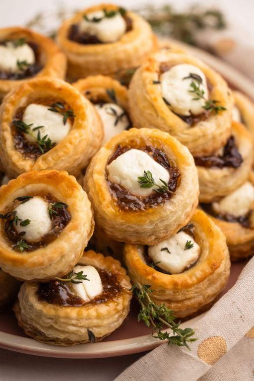 Goat Cheese and Fig Jam Puff Pastry Tartlets