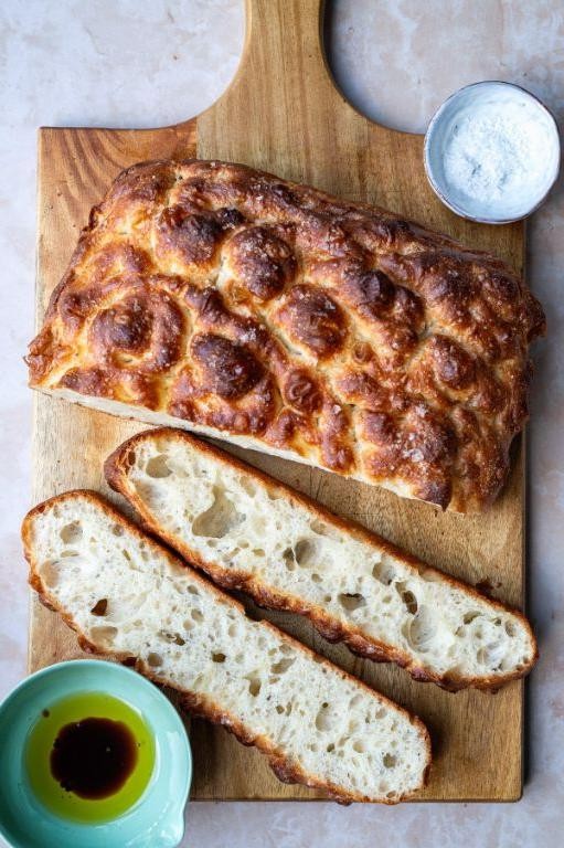 Golden Sourdough Discard Focaccia