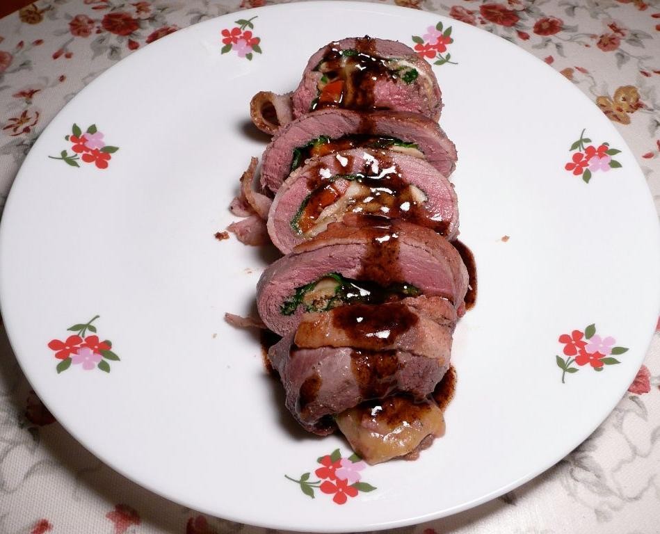 Goose Breast Roulade with Spinach and Cheese