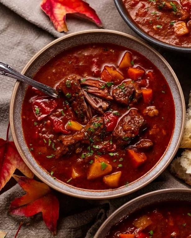 Goulash Soup with Red Wine