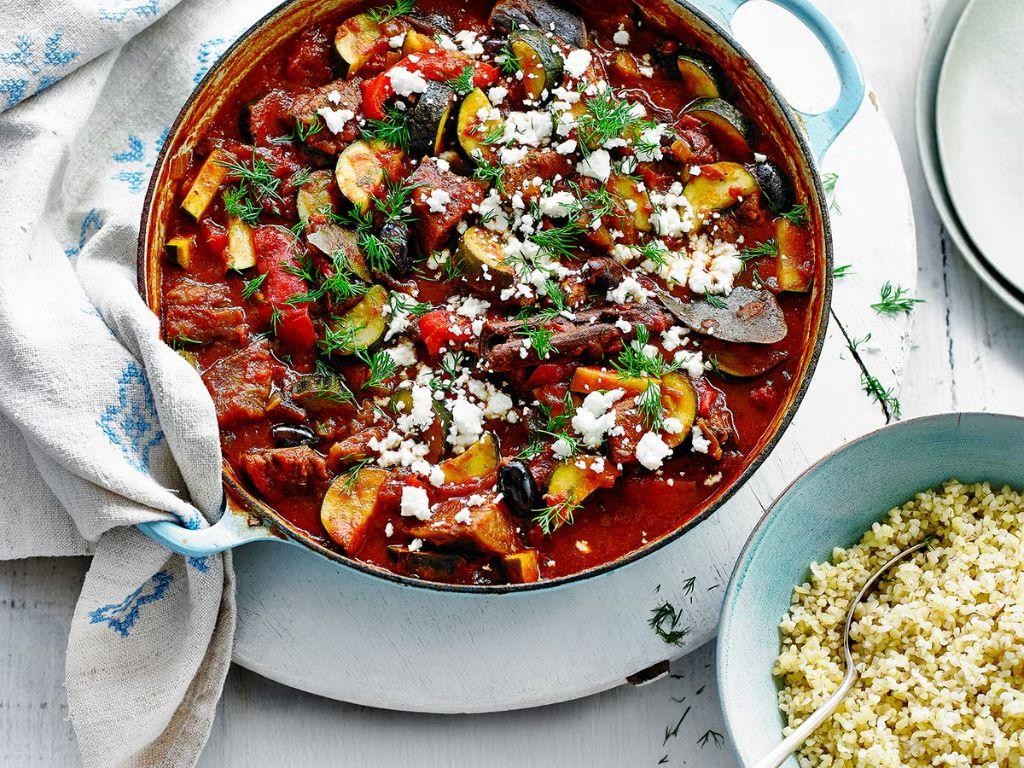 Greek Lamb Stew with Tomatoes and Feta