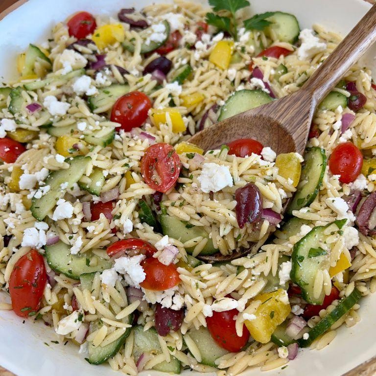 Greek Orzo Salad with Lemon and Feta