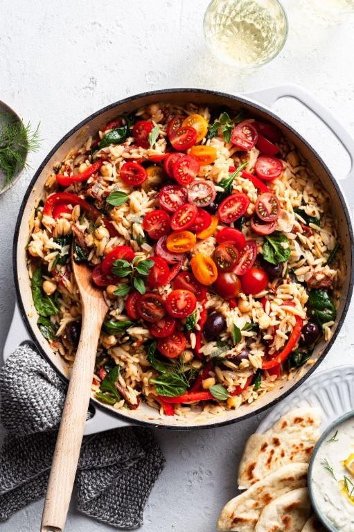 Greek Orzo and Chickpea Stew