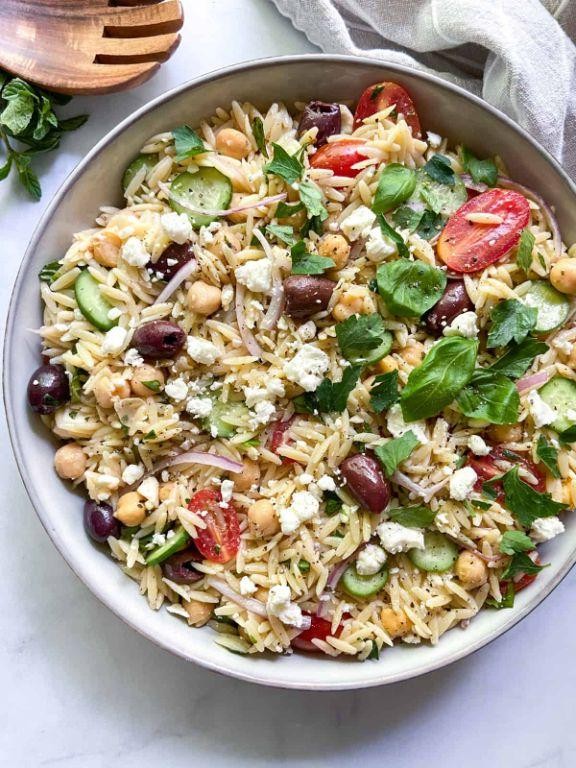 Greek Orzo with Feta and Fresh Herbs