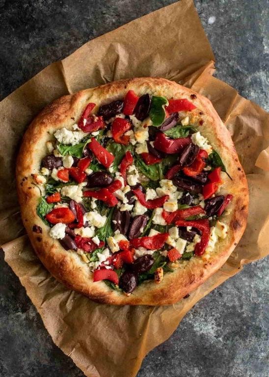 Greek Pizza Casserole with Feta and Olives