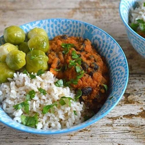 Green Bean and Carrot Curry with Basmati Rice