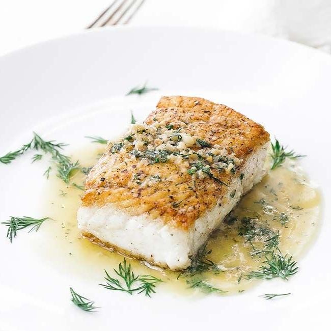 Grilled Alaskan Halibut with Lemon Butter Sauce