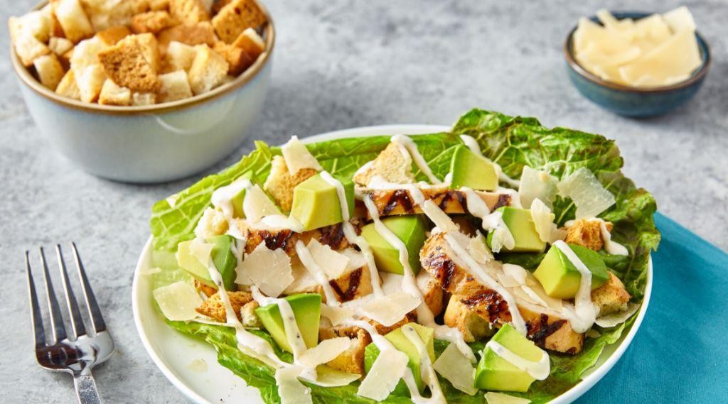 Grilled Chicken Caesar Salad with Avocado
