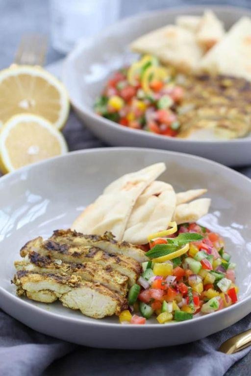 Grilled Chicken with Israeli Salad