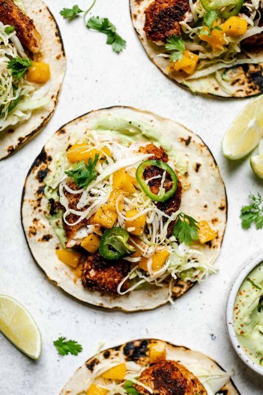 Grilled Cod Tacos with Avocado Crema