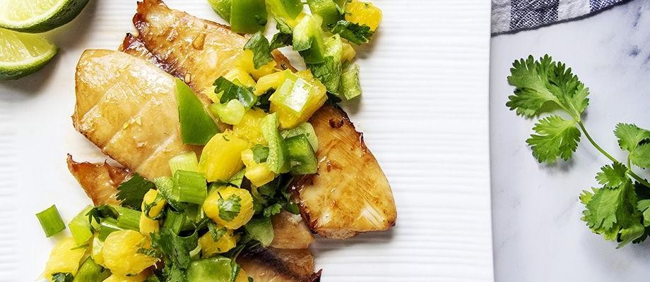 Grilled Cod with Pineapple Teriyaki