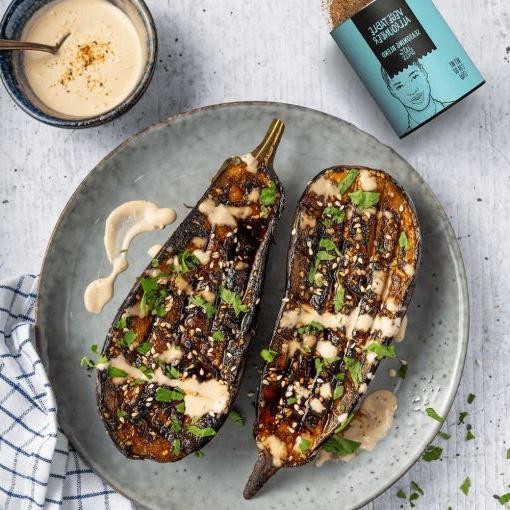 Grilled Eggplant with Tahini Dressing