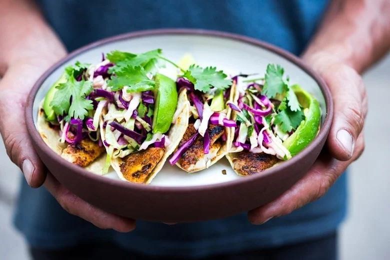 Grilled Fish Tacos with Cabbage Slaw
