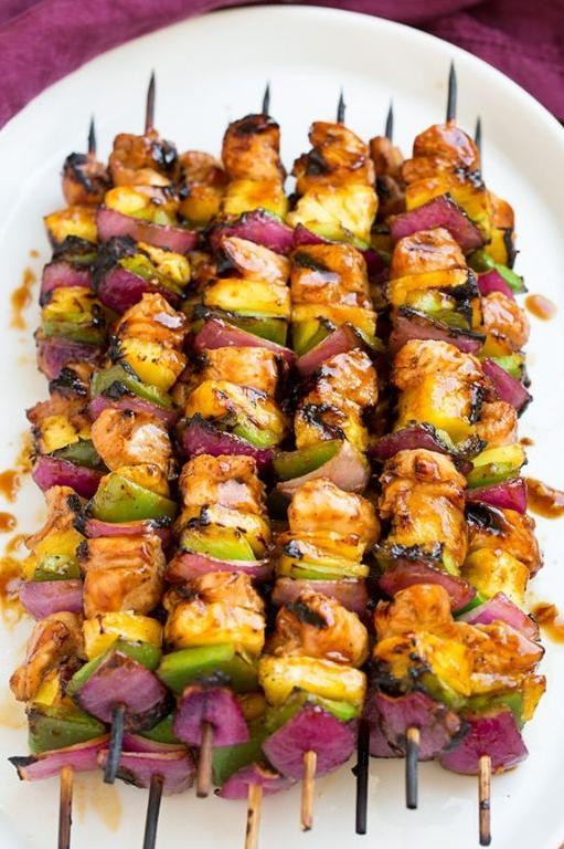 Grilled Hawaiian Chicken Kabobs