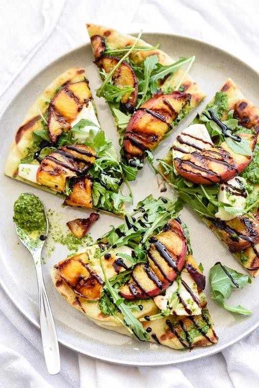Grilled Peach and Arugula Flatbread