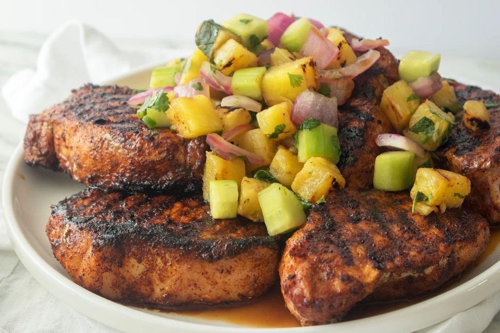 Grilled Pork Chop with Pineapple Salsa