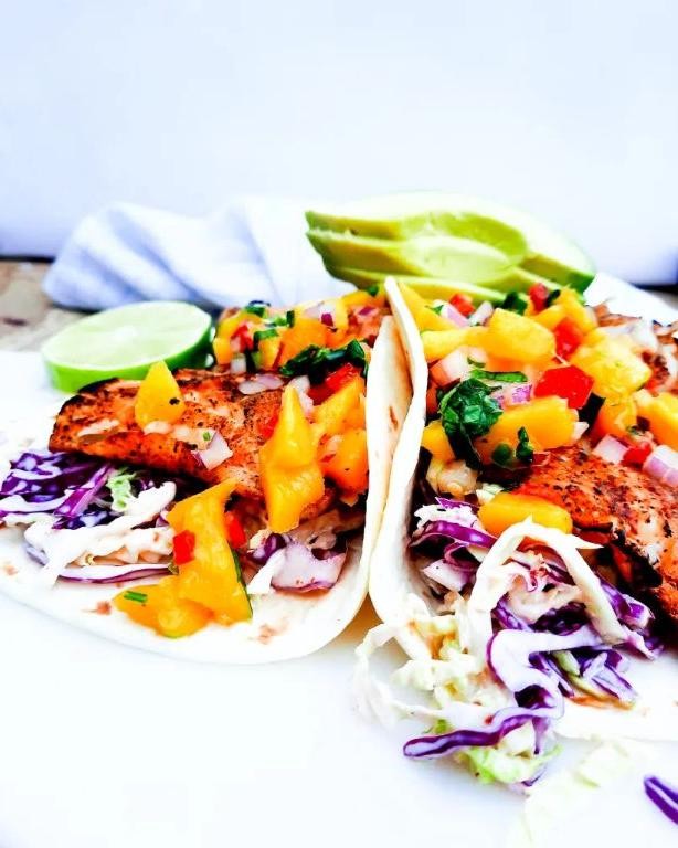 Grilled Rock Cod Tacos with Mango Salsa