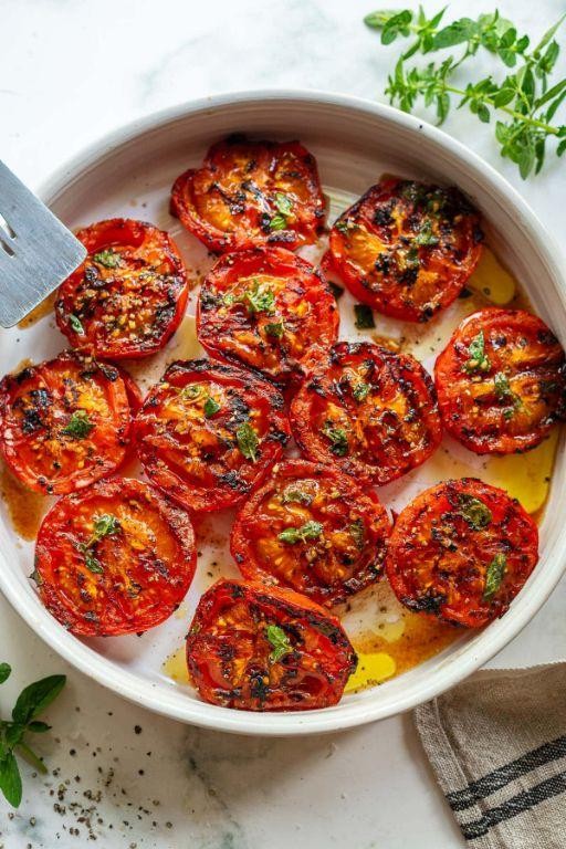 Grilled Roma Tomatoes with Balsamic Glaze