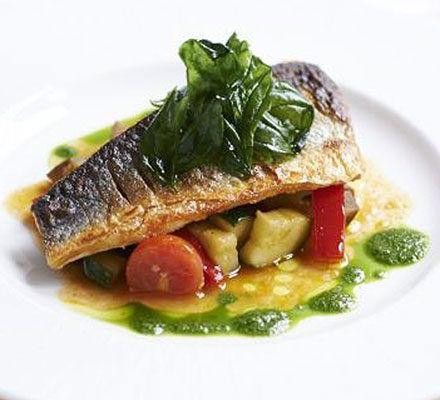Grilled Sea Bass with Ratatouille