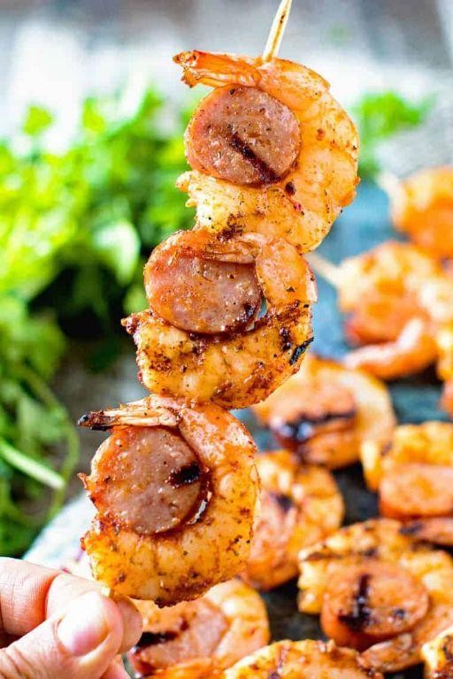 Grilled Shrimp and Sausage Kabobs