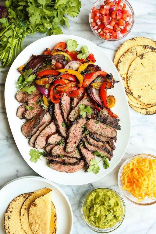 Grilled Steak Fajitas with Peppers and Onions