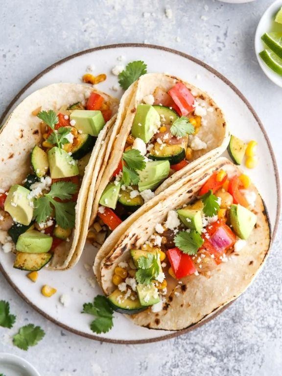 Grilled Veggie Street Tacos with Queso Fresco