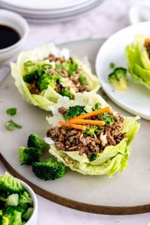 Ground Beef and Broccoli Lettuce Wraps