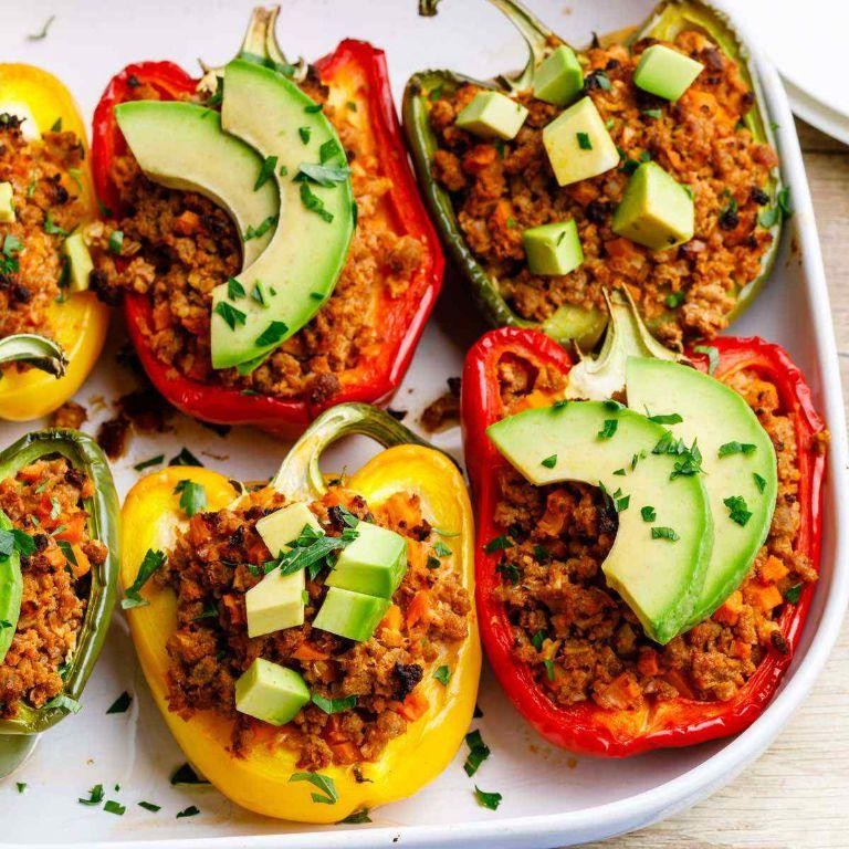 Ground Beef and Broccoli Stuffed Peppers
