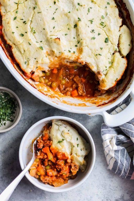Ground Beef and Cauliflower Mash Shepherd