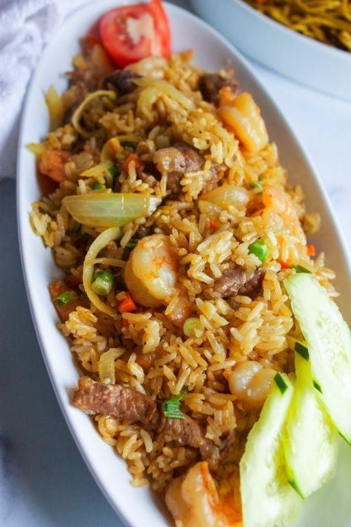 Ground Beef and Shrimp Fried Rice