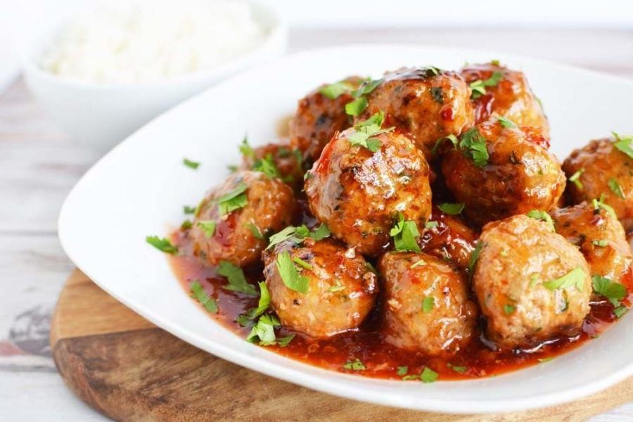 Ground Beef and Shrimp Meatballs in Tomato Sauce