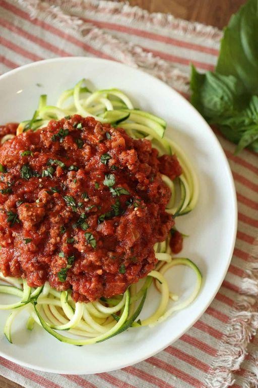 Ground Beef and Zucchini Noodle Bolognese