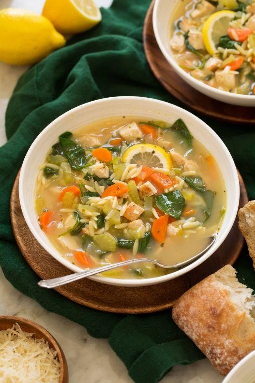 Ground Chicken and Spinach Orzo Soup