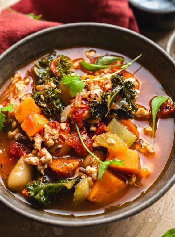 Ground Chicken and Sweet Potato Soup
