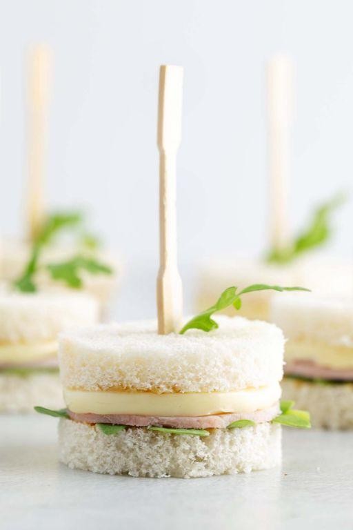 Ham and Brie with Honey Mustard Tea Sandwiches