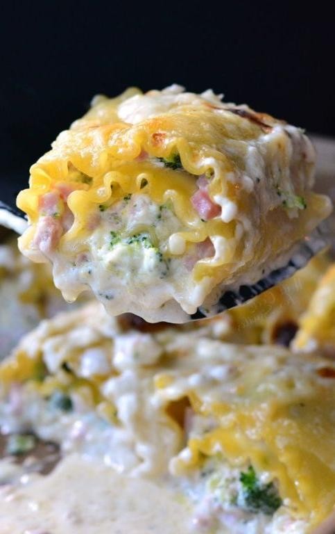 Ham and Broccoli Alfredo Lasagna