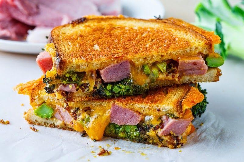 Ham and Broccoli Grilled Cheese Sandwich