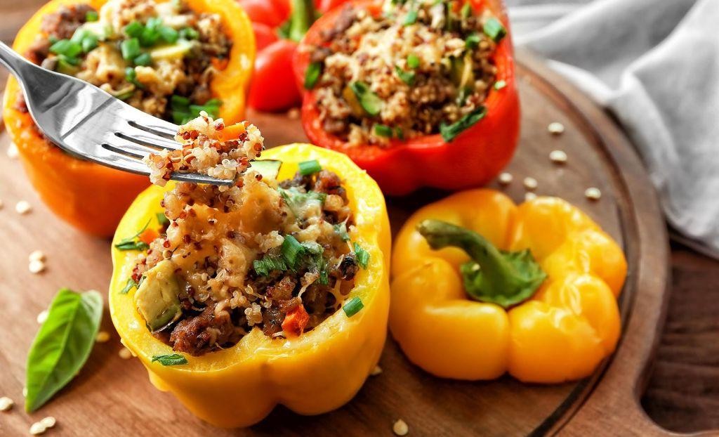 Ham and Broccoli Stuffed Bell Peppers