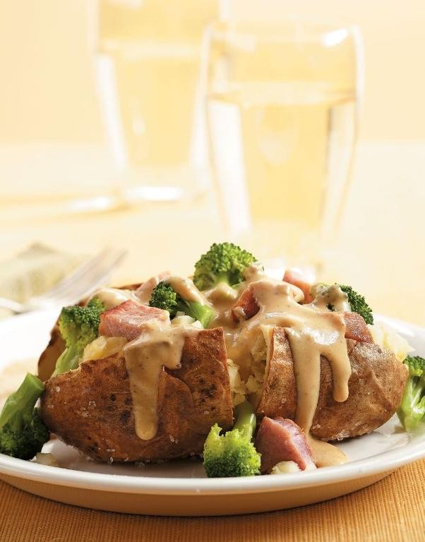 Ham and Broccoli Stuffed Potatoes