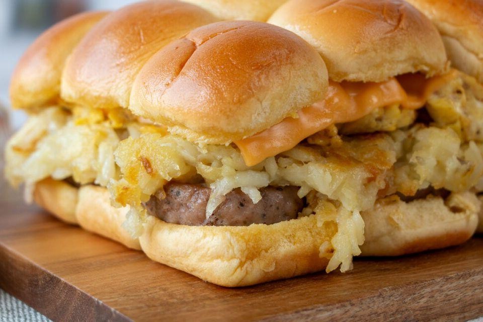 Hash Brown and Cheese Breakfast Sliders