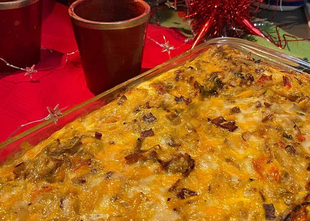 Hashbrown and Sausage Casserole with Green Chilies