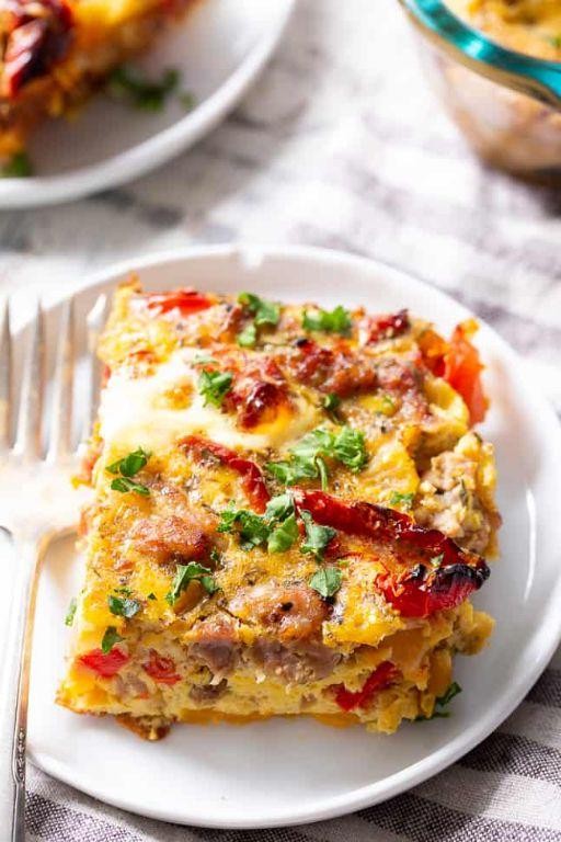 Hashbrown and Sausage Casserole with Sun-Dried Tomatoes