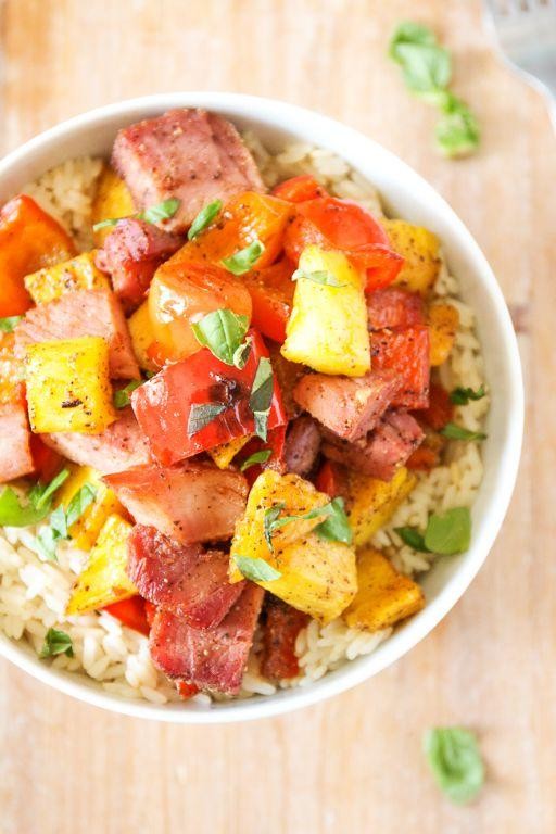 Hawaiian Ham and Rice Bowl