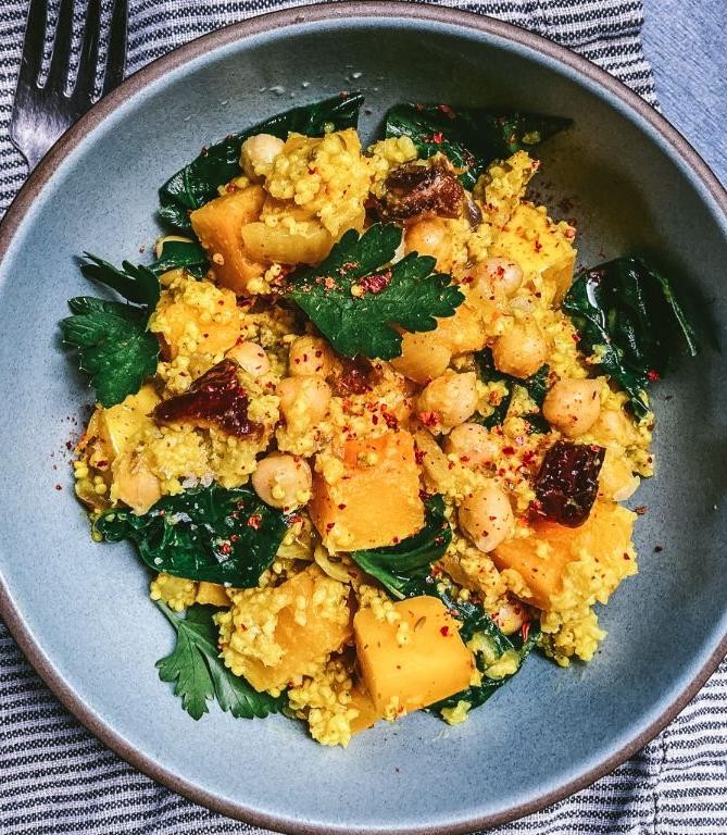 Herbed Millet Pilaf with Roasted Vegetables