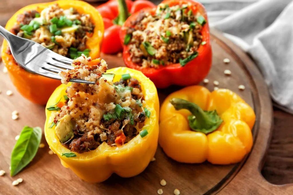 Herbed Quinoa Stuffed Bell Peppers