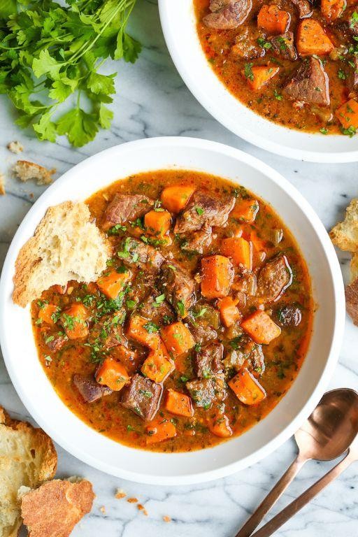 Herbed Sweet Potato and Beef Crockpot Stew