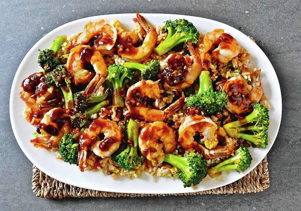 Hoisin Glazed Shrimp Fried Rice with Broccoli